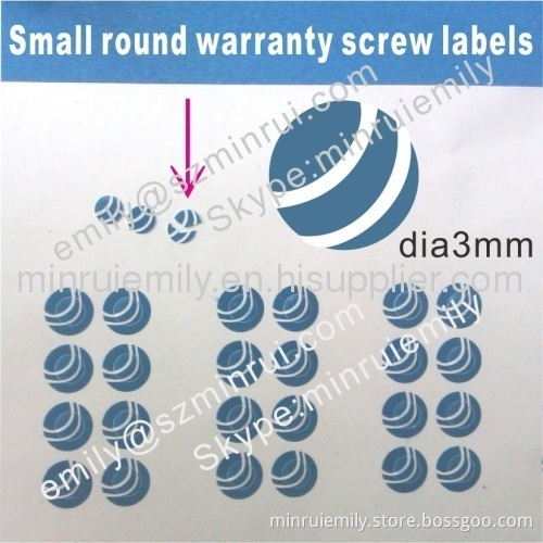 Custom Warranty Void Destructible Vinyl Labels For Warranty Screw Stickers
